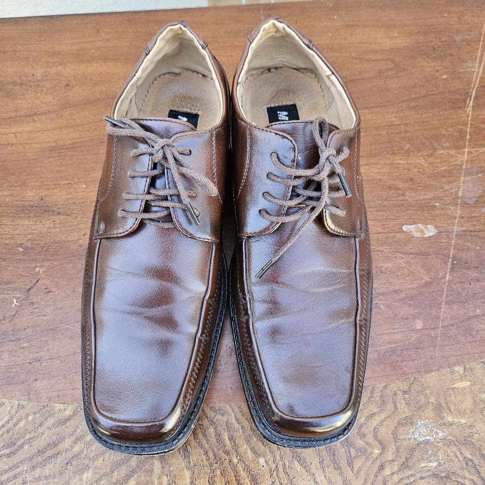 Miko Lotti Men's Brown Leather Dress Shoes Size 9